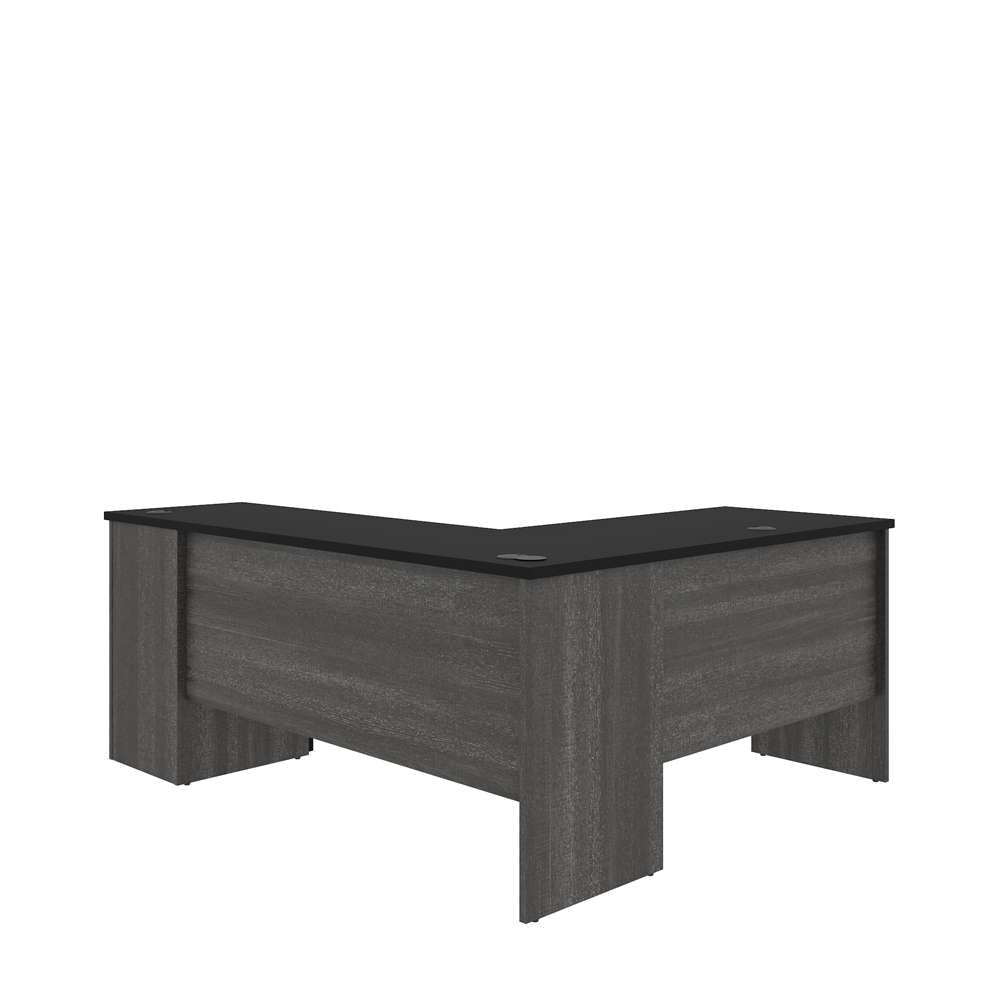 Bestar - Norma 71W L-Shaped Desk in Black & Bark Gray - 181420-000018 veiw 3