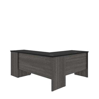 Bestar - Norma 71W L-Shaped Desk in Black & Bark Gray - 181420-000018 veiw 3