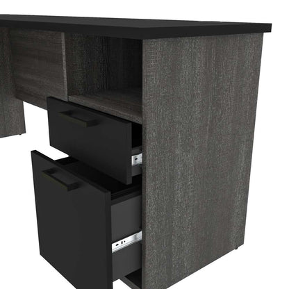 Bestar - Norma 71W L-Shaped Desk in Black & Bark Gray - 181420-000018 veiw 7