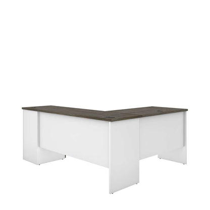 Bestar - Norma 71W L-Shaped Desk in Walnut Grey & White - 181420-000035 veiw 3