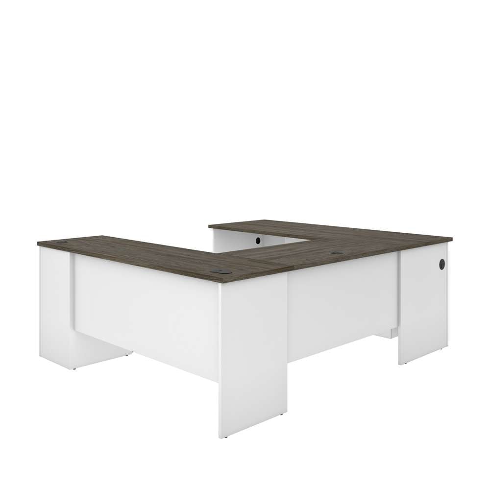 Bestar - Norma 71W U Or L-Shaped Desk in Walnut Grey & White - 181851-000035 veiw 3