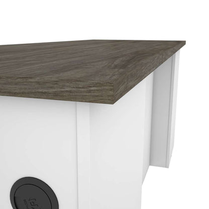 Bestar - Norma 71W U Or L-Shaped Desk in Walnut Grey & White - 181851-000035 veiw 9