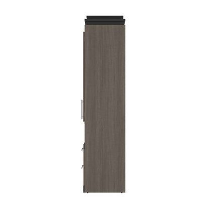 Bestar - Orion 104W Queen Murphy Bed and 2 Storage Cabinets with Pull-Out Shelves (105W) in Bark Gray & Graphite - 116889-000047 veiw 3