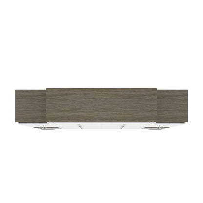 Bestar - Orion 104W Queen Murphy Bed and 2 Storage Cabinets with Pull-Out Shelves (105W) in White & Walnut Grey - 116889-000017 veiw 5