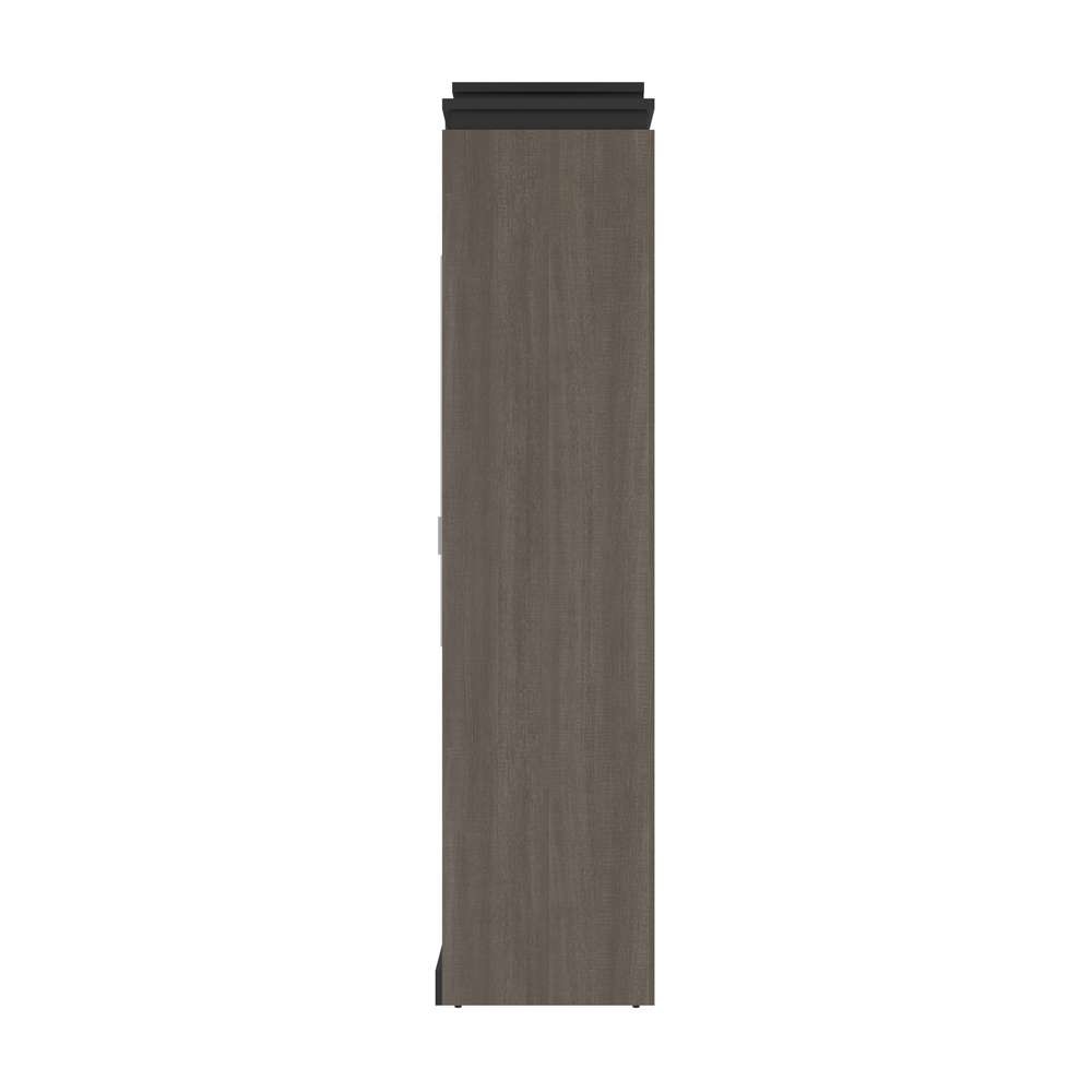 Bestar - Orion 104W Queen Murphy Bed with 2 Narrow Shelving Units (105W) in Bark Gray & Graphite - 116884-000047 veiw 3