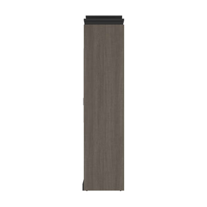 Bestar - Orion 104W Queen Murphy Bed with 2 Narrow Shelving Units (105W) in Bark Gray & Graphite - 116884-000047 veiw 3