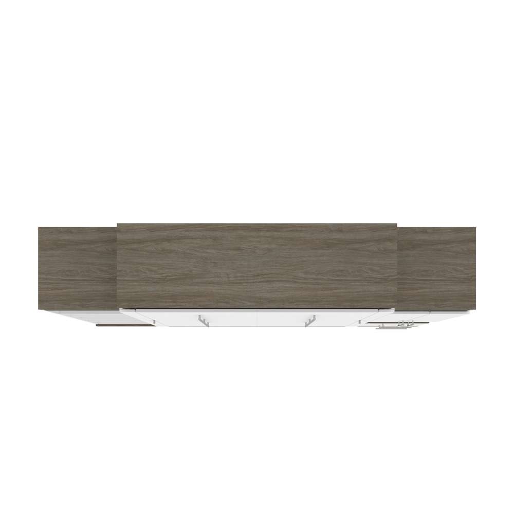 Bestar - Orion 104W Queen Murphy Bed with Narrow Storage Solutions (105W) in White & Walnut Grey - 116871-000017 veiw 5