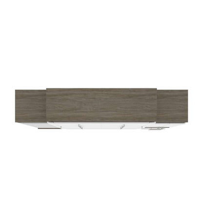 Bestar - Orion 104W Queen Murphy Bed with Narrow Storage Solutions (105W) in White & Walnut Grey - 116871-000017 veiw 5