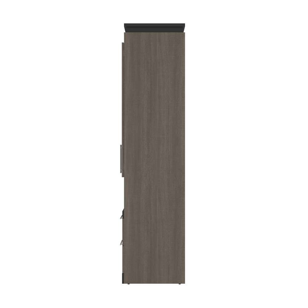 Bestar - Orion 118W Full Murphy Bed and 2 Storage Cabinets with Pull-Out Shelves (119W) in Bark Gray & Graphite - 116860-000047 veiw 3