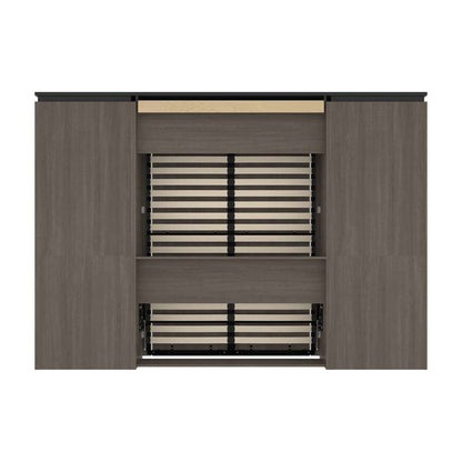 Bestar - Orion 118W Full Murphy Bed and 2 Storage Cabinets with Pull-Out Shelves (119W) in Bark Gray & Graphite - 116860-000047 veiw 4