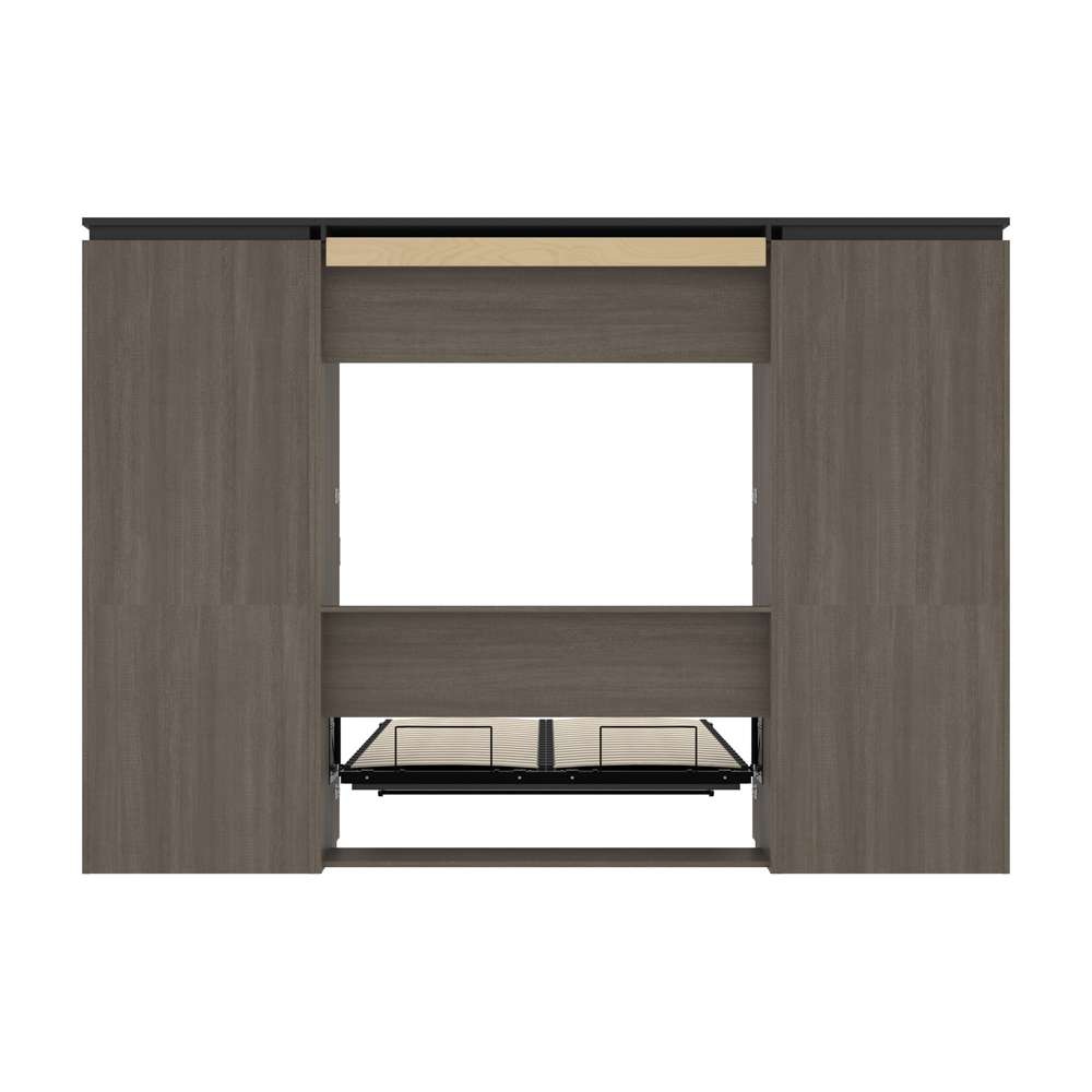 Bestar - Orion 118W Full Murphy Bed and 2 Storage Cabinets with Pull-Out Shelves (119W) in Bark Gray & Graphite - 116860-000047 veiw 10