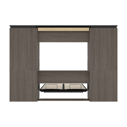Bestar - Orion 118W Full Murphy Bed and 2 Storage Cabinets with Pull-Out Shelves (119W) in Bark Gray & Graphite - 116860-000047 veiw 10