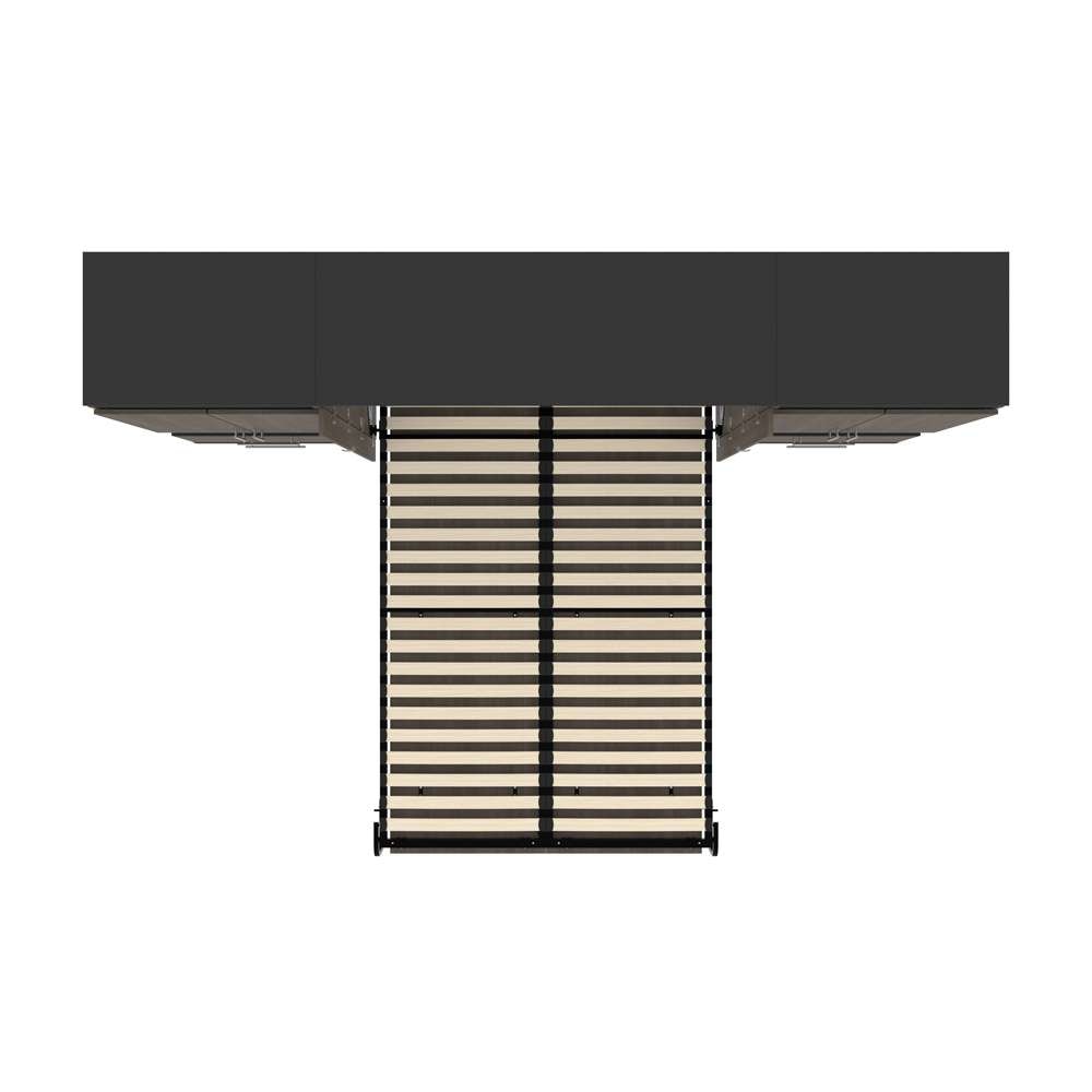 Bestar - Orion 118W Full Murphy Bed and 2 Storage Cabinets with Pull-Out Shelves (119W) in Bark Gray & Graphite - 116860-000047 veiw 11