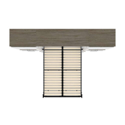 Bestar - Orion 118W Full Murphy Bed and 2 Storage Cabinets with Pull-Out Shelves (119W) in White & Walnut Grey - 116860-000017 veiw 11