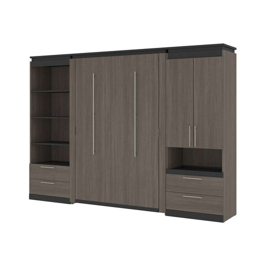Bestar - Orion 118W Full Murphy Bed and Multifunctional Storage with Drawers (119W) in Bark Gray & Graphite - 116864-000047 veiw 1