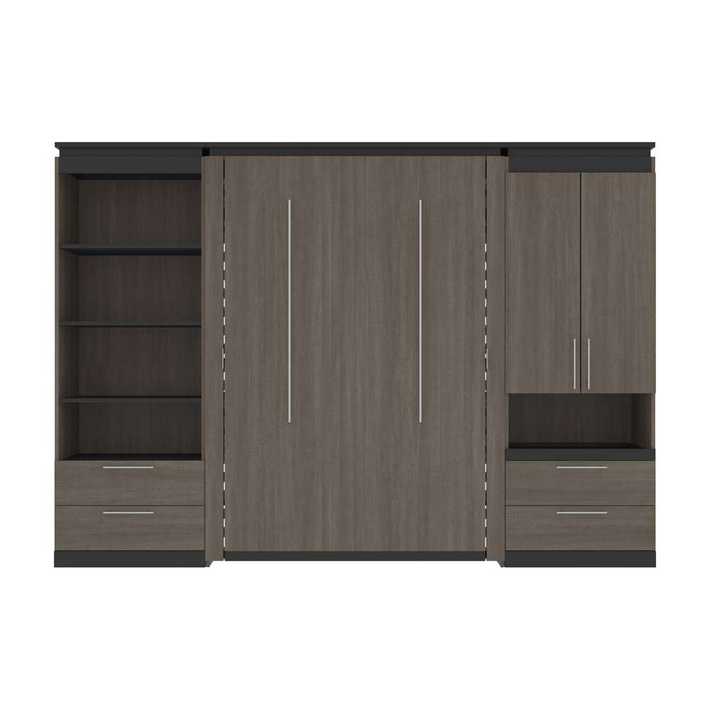 Bestar - Orion 118W Full Murphy Bed and Multifunctional Storage with Drawers (119W) in Bark Gray & Graphite - 116864-000047 veiw 2