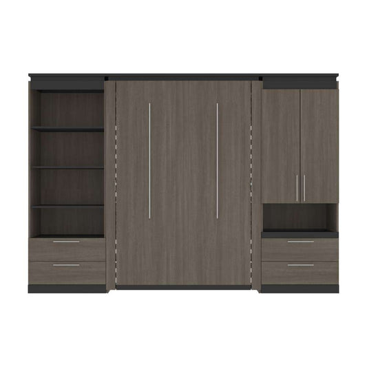 Bestar - Orion 118W Full Murphy Bed and Multifunctional Storage with Drawers (119W) in Bark Gray & Graphite - 116864-000047 veiw 2