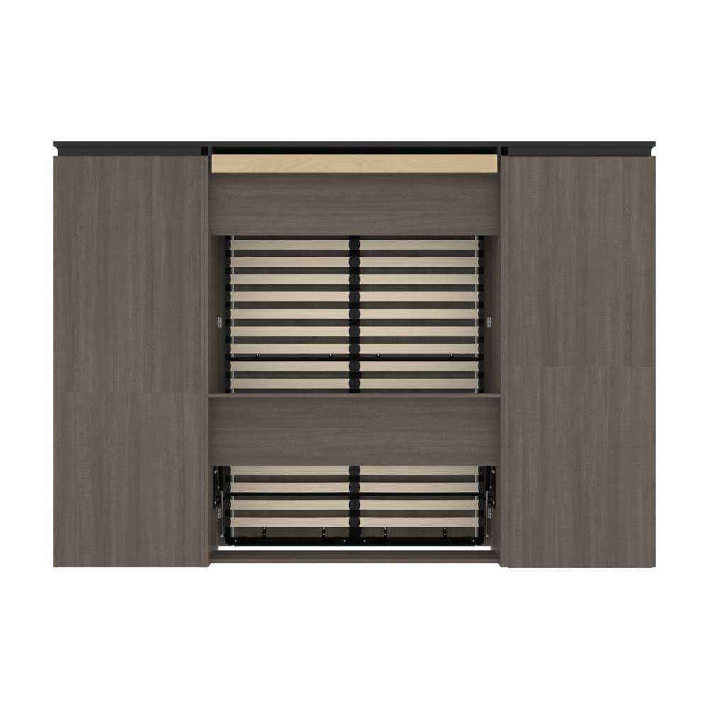 Bestar - Orion 118W Full Murphy Bed and Multifunctional Storage with Drawers (119W) in Bark Gray & Graphite - 116864-000047 veiw 4