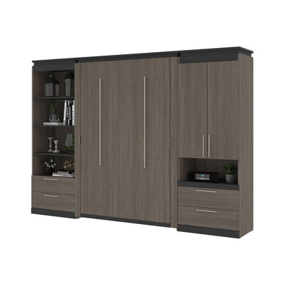 Bestar - Orion 118W Full Murphy Bed and Multifunctional Storage with Drawers (119W) in Bark Gray & Graphite - 116864-000047 veiw 7