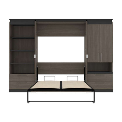 Bestar - Orion 118W Full Murphy Bed and Multifunctional Storage with Drawers (119W) in Bark Gray & Graphite - 116864-000047 veiw 9