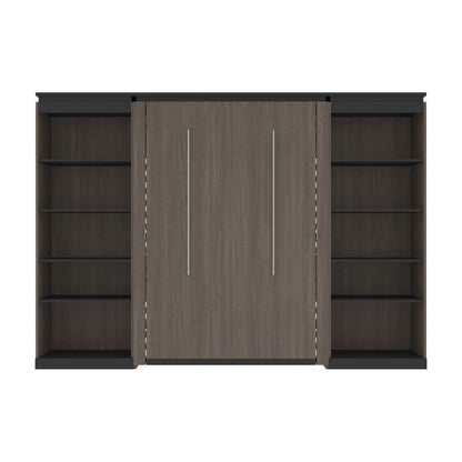 Bestar - Orion 118W Full Murphy Bed with 2 Shelving Units (119W) in Bark Gray & Graphite - 116896-000047 veiw 2
