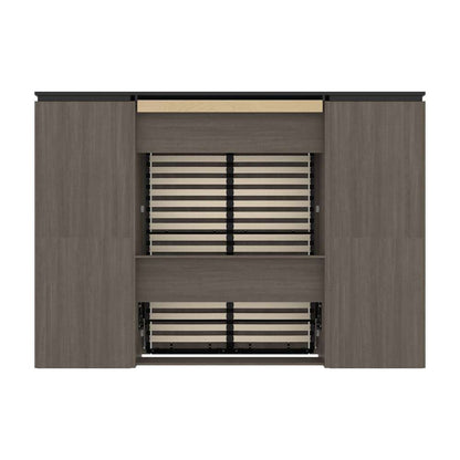Bestar - Orion 118W Full Murphy Bed with 2 Shelving Units (119W) in Bark Gray & Graphite - 116896-000047 veiw 4
