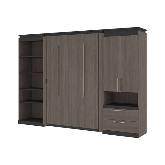Bestar - Orion 118W Full Murphy Bed with Multifunctional Storage (119W) in Bark Gray & Graphite - 116863-000047 veiw 1