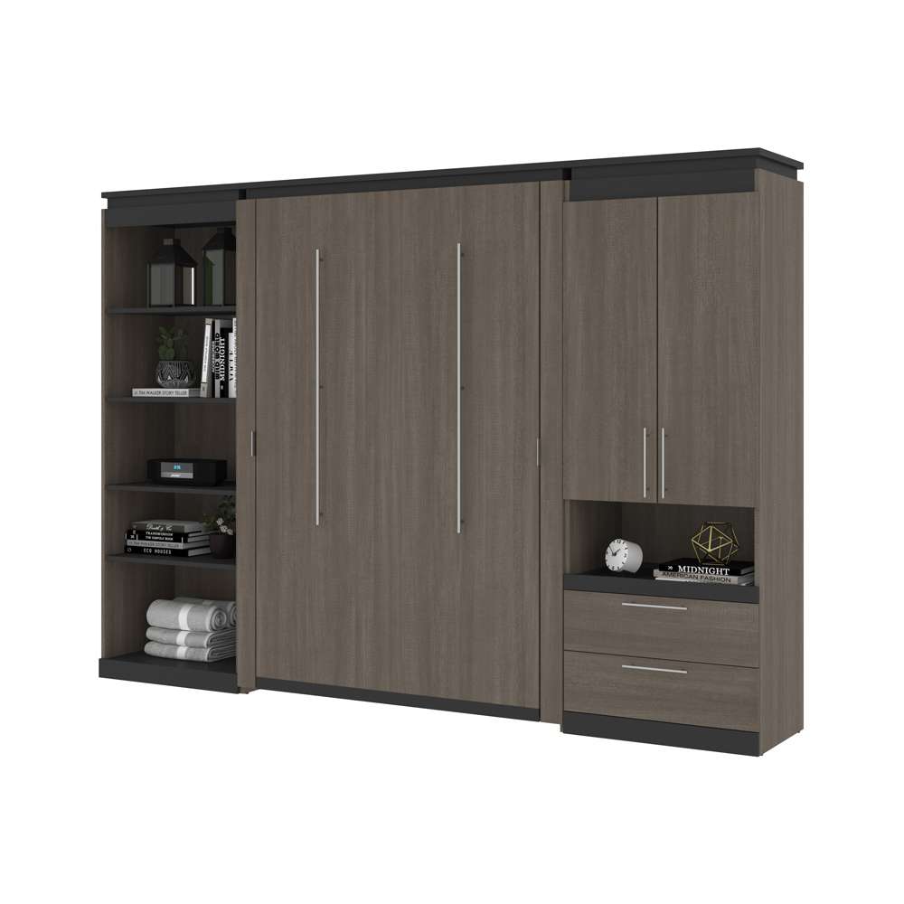 Bestar - Orion 118W Full Murphy Bed with Multifunctional Storage (119W) in Bark Gray & Graphite - 116863-000047 veiw 7