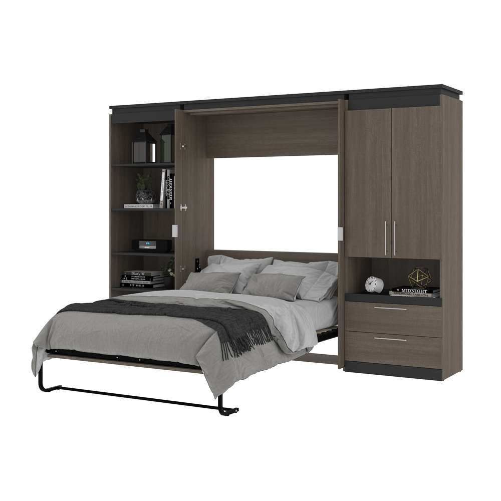 Bestar - Orion 118W Full Murphy Bed with Multifunctional Storage (119W) in Bark Gray & Graphite - 116863-000047 veiw 8