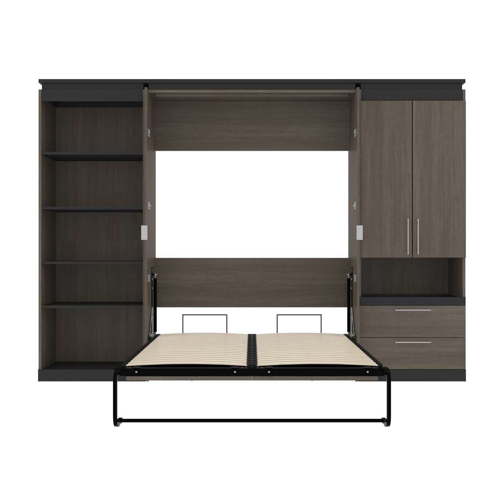 Bestar - Orion 118W Full Murphy Bed with Multifunctional Storage (119W) in Bark Gray & Graphite - 116863-000047 veiw 9