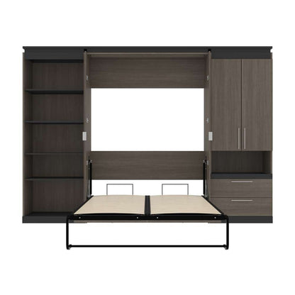 Bestar - Orion 118W Full Murphy Bed with Multifunctional Storage (119W) in Bark Gray & Graphite - 116863-000047 veiw 9