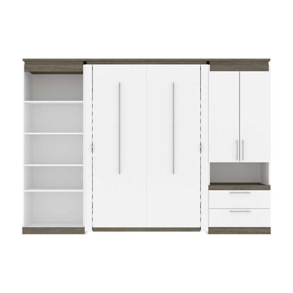 Bestar - Orion 118W Full Murphy Bed with Multifunctional Storage (119W) in White & Walnut Grey - 116863-000017 veiw 2