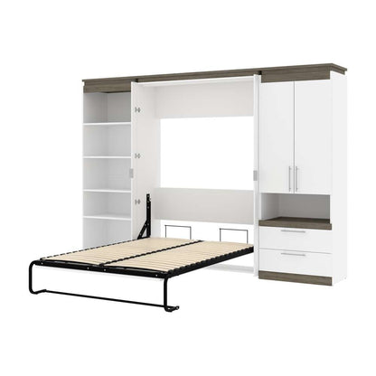 Bestar - Orion 118W Full Murphy Bed with Multifunctional Storage (119W) in White & Walnut Grey - 116863-000017 veiw 6