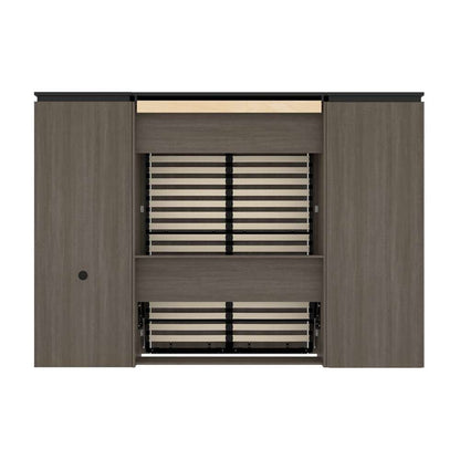Bestar - Orion 118W Full Murphy Bed with Shelving and Fold-Out Desk (119W) in Bark Gray & Graphite - 116866-000047 veiw 5
