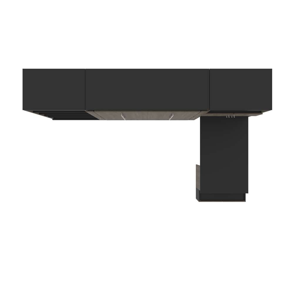 Bestar - Orion 118W Full Murphy Bed with Shelving and Fold-Out Desk (119W) in Bark Gray & Graphite - 116866-000047 veiw 6