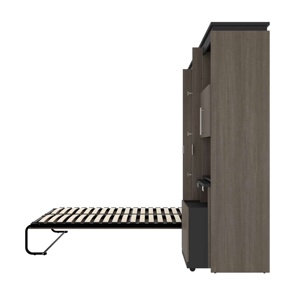 Bestar - Orion 118W Full Murphy Bed with Shelving and Fold-Out Desk (119W) in Bark Gray & Graphite - 116866-000047 veiw 10