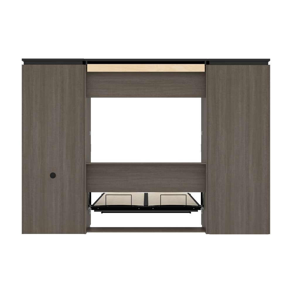 Bestar - Orion 118W Full Murphy Bed with Shelving and Fold-Out Desk (119W) in Bark Gray & Graphite - 116866-000047 veiw 11