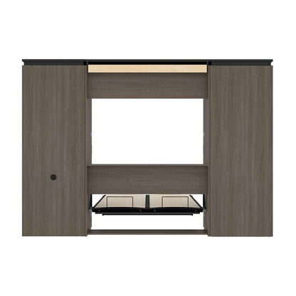 Bestar - Orion 118W Full Murphy Bed with Shelving and Fold-Out Desk (119W) in Bark Gray & Graphite - 116866-000047 veiw 11