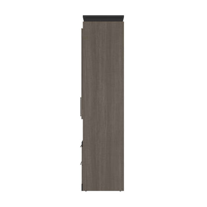 Bestar - Orion 124W Queen Murphy Bed and 2 Storage Cabinets with Pull-Out Shelves (125W) in Bark Gray & Graphite - 116870-000047 veiw 3