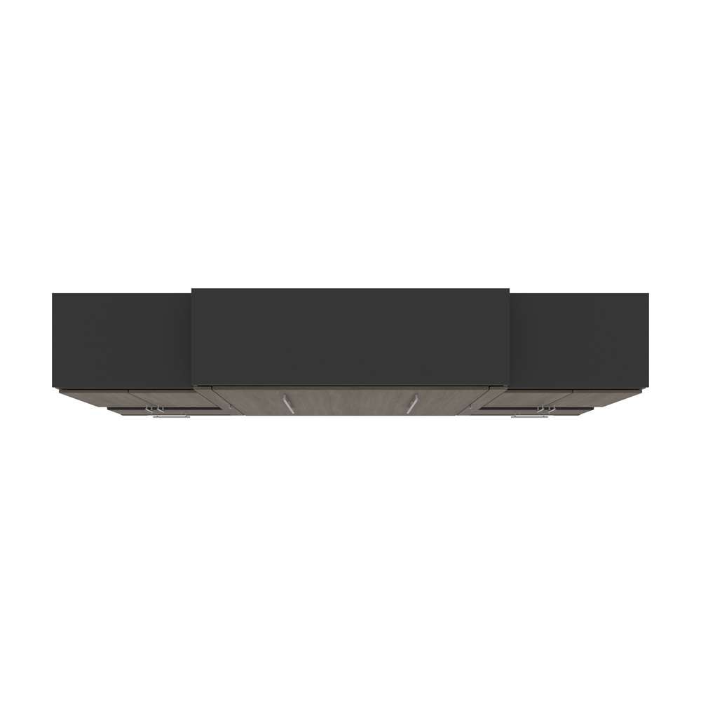 Bestar - Orion 124W Queen Murphy Bed and 2 Storage Cabinets with Pull-Out Shelves (125W) in Bark Gray & Graphite - 116870-000047 veiw 5