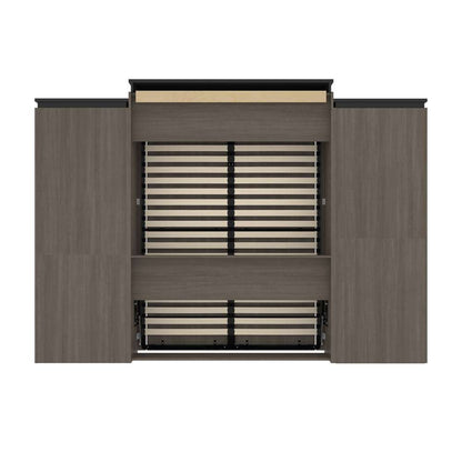 Bestar - Orion 124W Queen Murphy Bed and Multifunctional Storage with Drawers (125W) in Bark Gray & Graphite - 116874-000047 veiw 4