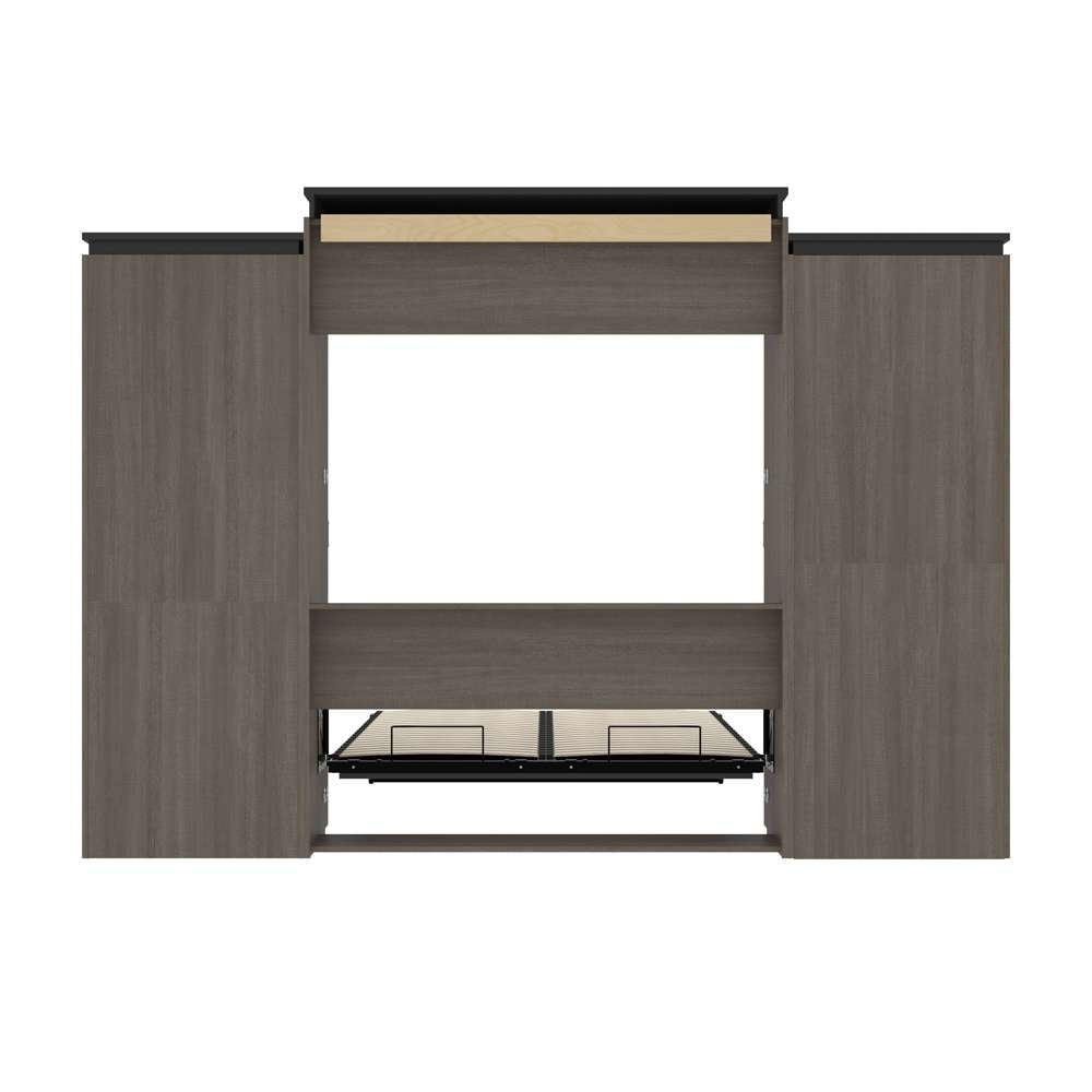 Bestar - Orion 124W Queen Murphy Bed and Multifunctional Storage with Drawers (125W) in Bark Gray & Graphite - 116874-000047 veiw 11