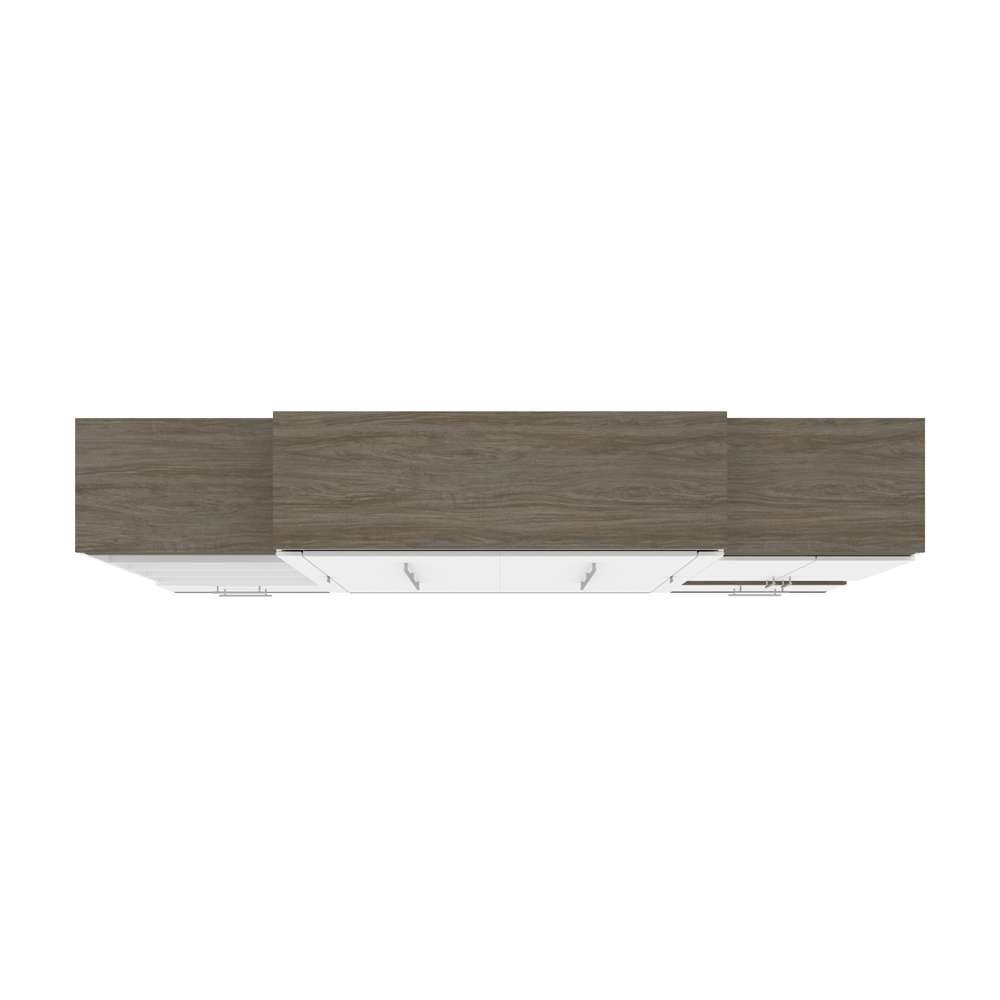 Bestar - Orion 124W Queen Murphy Bed and Multifunctional Storage with Drawers (125W) in White & Walnut Grey - 116874-000017 veiw 5