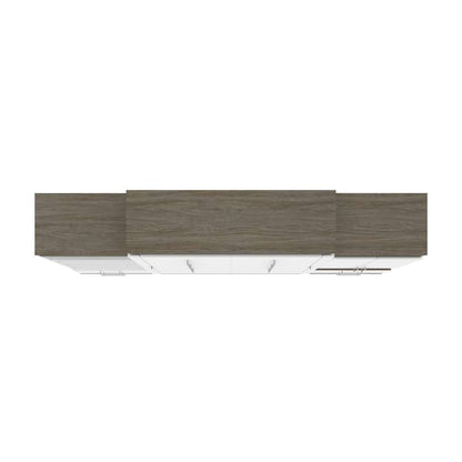 Bestar - Orion 124W Queen Murphy Bed and Multifunctional Storage with Drawers (125W) in White & Walnut Grey - 116874-000017 veiw 5