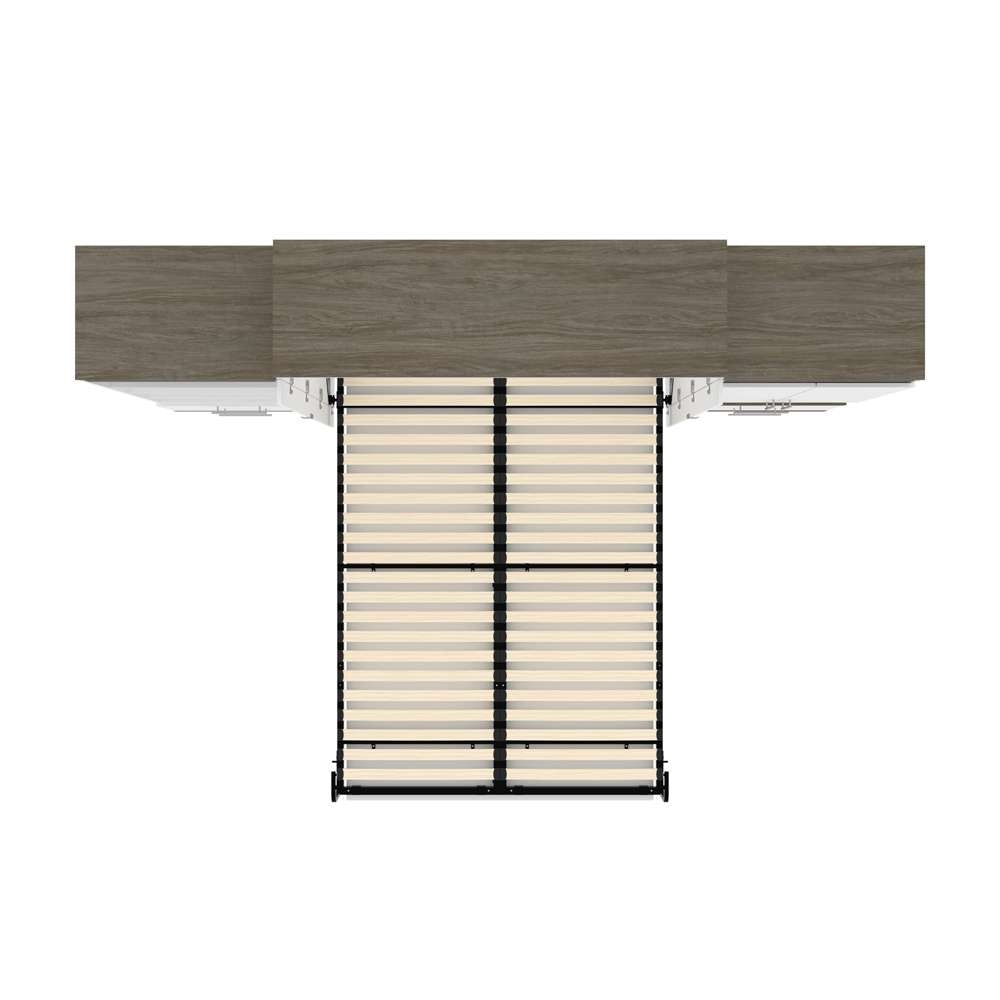 Bestar - Orion 124W Queen Murphy Bed and Multifunctional Storage with Drawers (125W) in White & Walnut Grey - 116874-000017 veiw 11