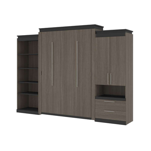 Bestar - Orion 124W Queen Murphy Bed with Multifunctional Storage (125W) in Bark Gray & Graphite - 116873-000047 veiw 1