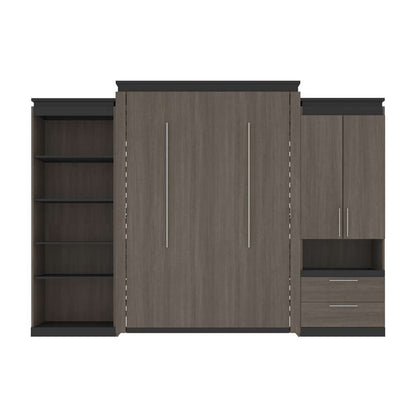 Bestar - Orion 124W Queen Murphy Bed with Multifunctional Storage (125W) in Bark Gray & Graphite - 116873-000047 veiw 2