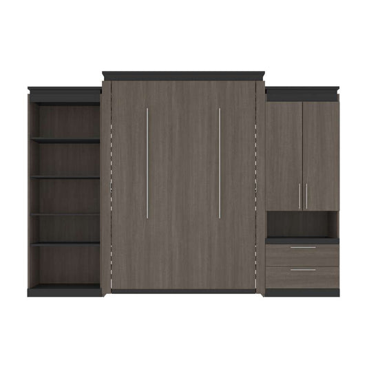 Bestar - Orion 124W Queen Murphy Bed with Multifunctional Storage (125W) in Bark Gray & Graphite - 116873-000047 veiw 2