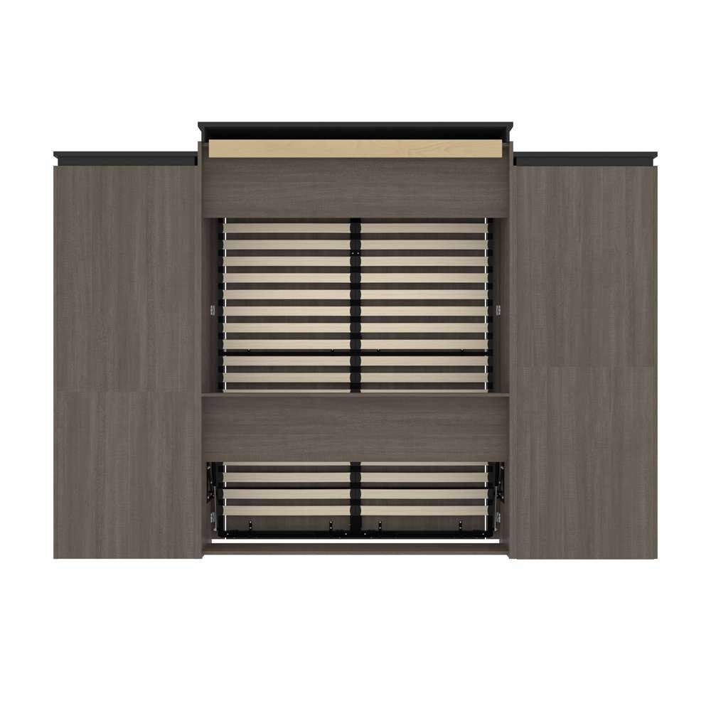 Bestar - Orion 124W Queen Murphy Bed with Multifunctional Storage (125W) in Bark Gray & Graphite - 116873-000047 veiw 4