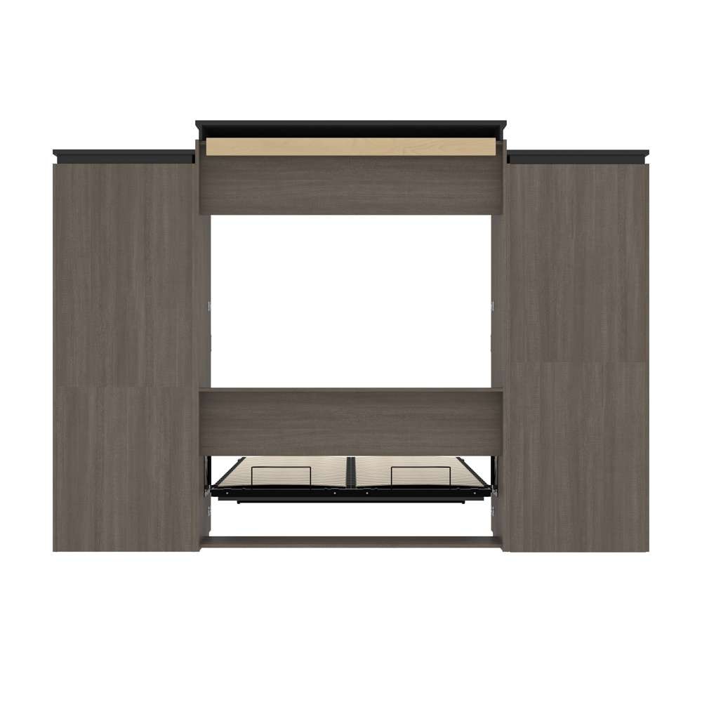 Bestar - Orion 124W Queen Murphy Bed with Multifunctional Storage (125W) in Bark Gray & Graphite - 116873-000047 veiw 11